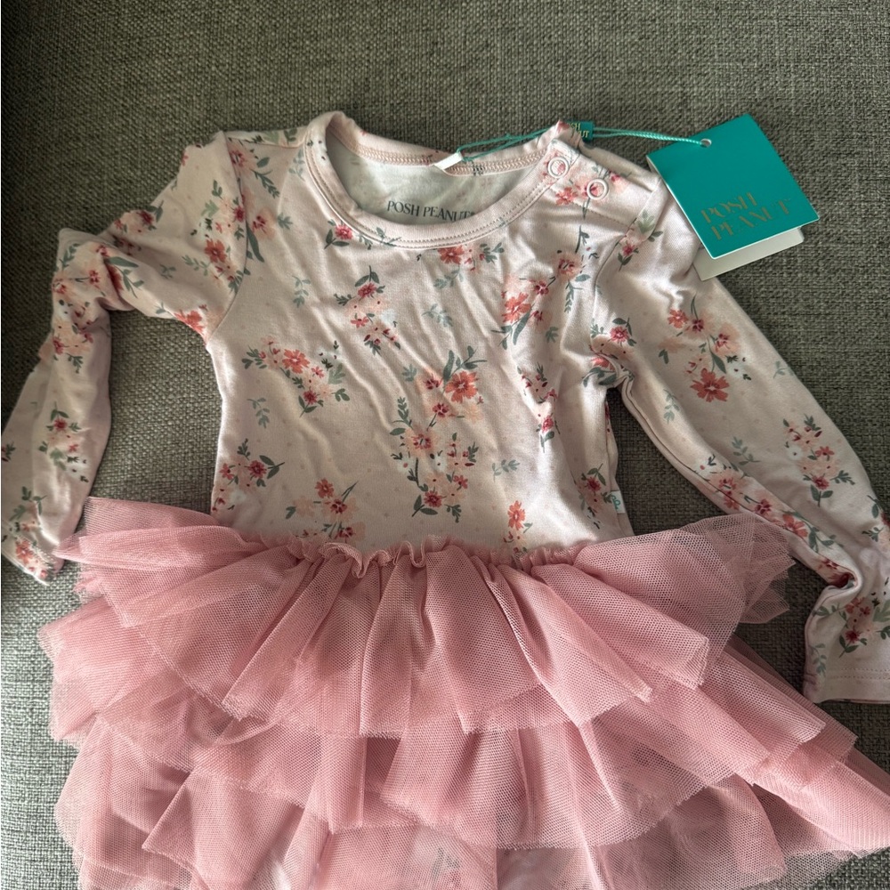 Posh Peanut Pink Floral Tutu Dress